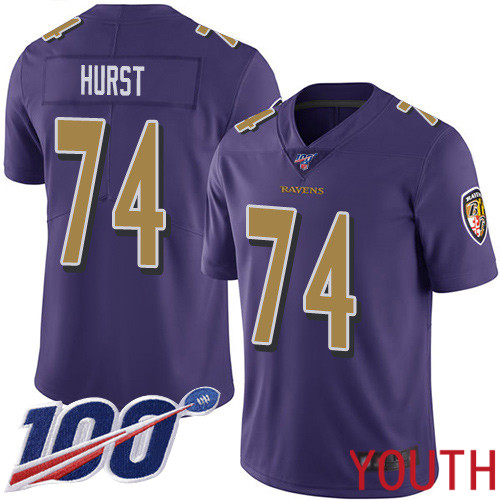 Baltimore Ravens Limited Purple Youth James Hurst Jersey NFL Football #74 100th Season Rush Vapor Untouchable->youth nfl jersey->Youth Jersey